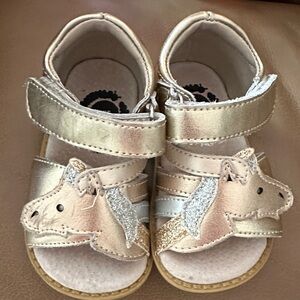 Livie & Luca Unicorn Kids Sandals - Gold and Silver